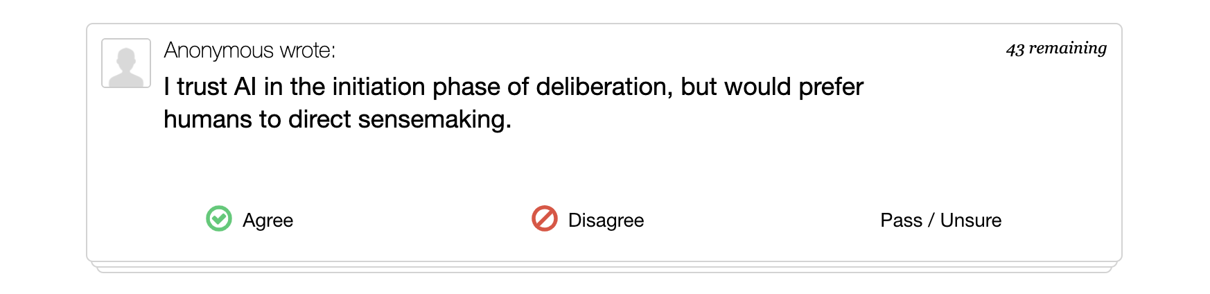 Triangular voting interface
